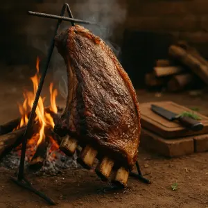 Imagem do post Costela no fogo de chão: montagem, brasa e controle do assado