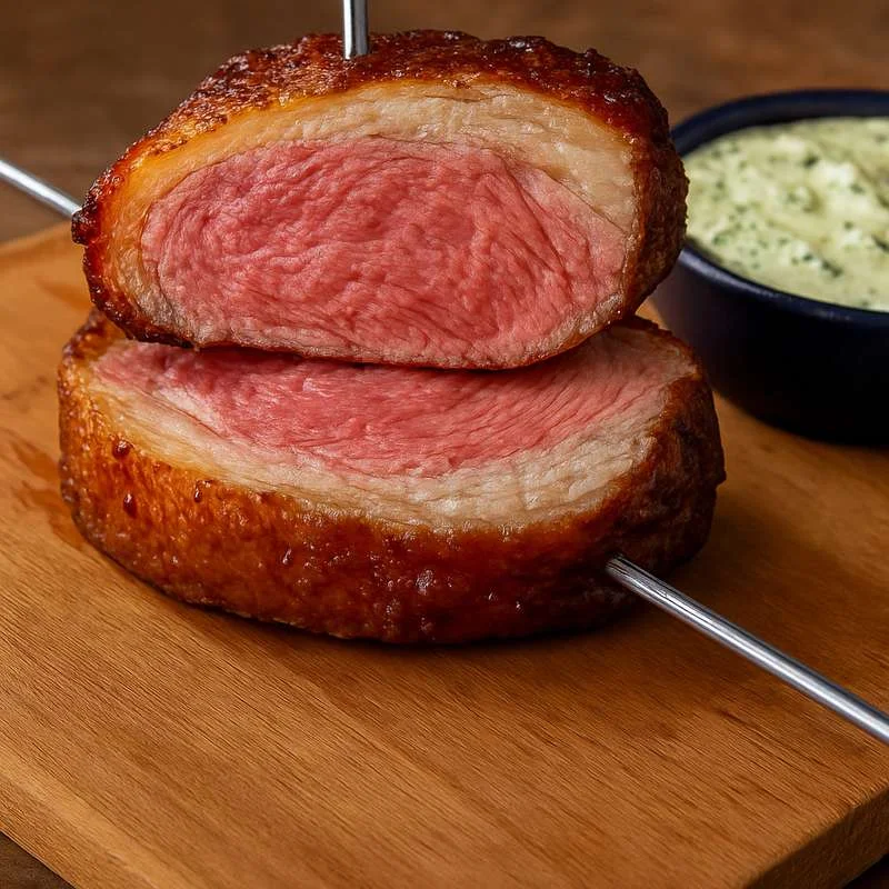 Foto da receita Como Fazer Chorizo no Espeto com Maionese de Chimichurri: Receita de Churrasco Suculento