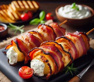 Foto da receita de Frango com bacon e queijo coalho