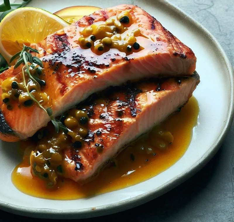 Foto da receita Salmão Grelhado com Molho de Maracujá